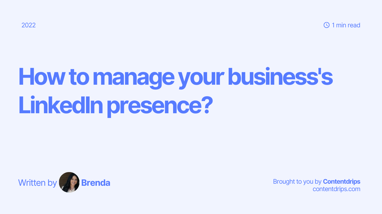 manage linkedin presence